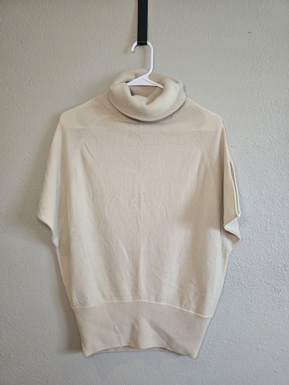 PLEIN SUD Cashmere Tight-Knit Cowl Neck Pullover Sweater Beige US 6
